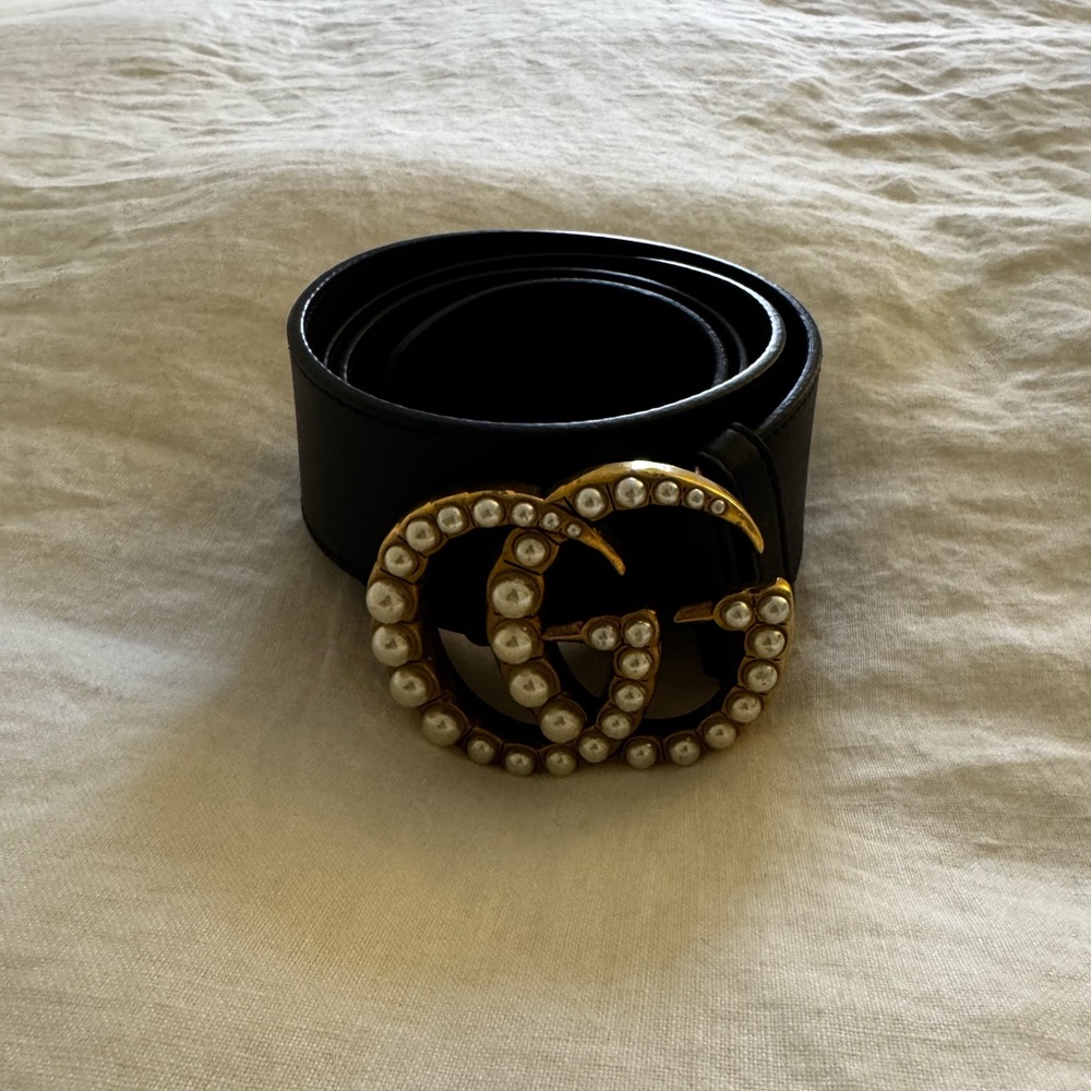 Gucci GG Marmont belt with pearls